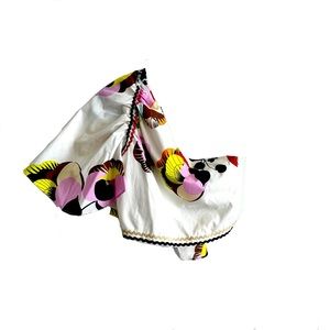 ZARA Floral Asymmetrical Crop Top